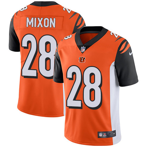 2019 men Cincinnati Bengals #28 Mixon orange Nike Vapor Untouchable Limited NFL Jersey